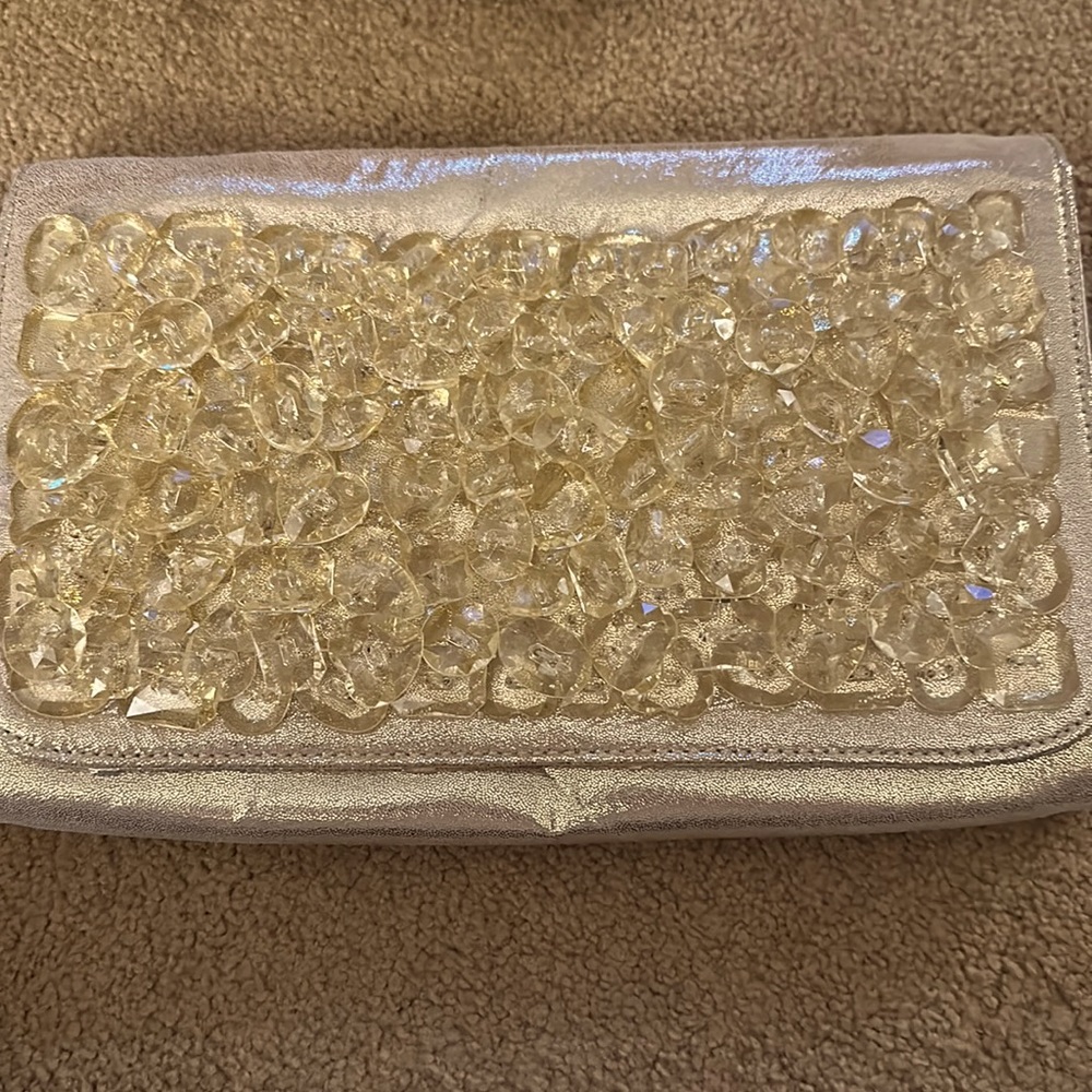 Anthro butter yellow clutch